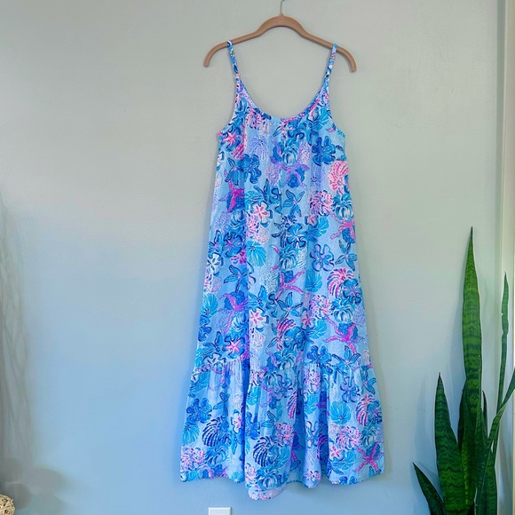 Lilly Pulitzer Amerie Linen Midi Dress Multi Bahamas Beachcomber NWT - Picture 7 of 12